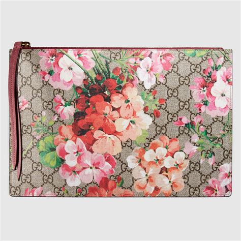 gucci blooms large pouch|gucci bag with strawberry charm.